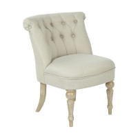 OSP Home Furnishings AUBAS-K27 Aubrey Tufted Side Chair With Rice Paper Fabric and Brushed Legs